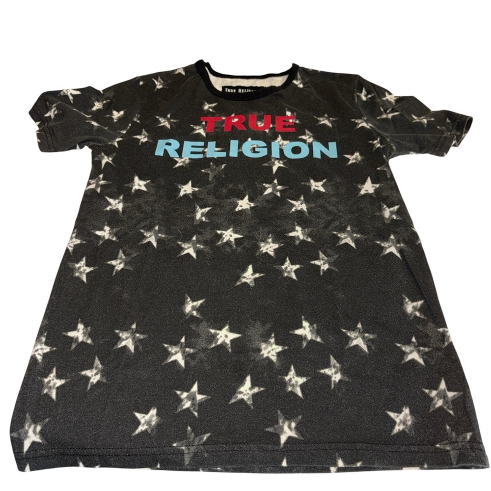 True Religion graphic T-shirt crewneck shirt sleeves stars design Size large